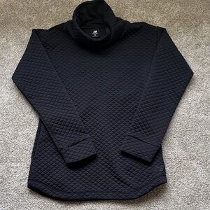 New Balance Black Quilted Funnel Neck Pullover